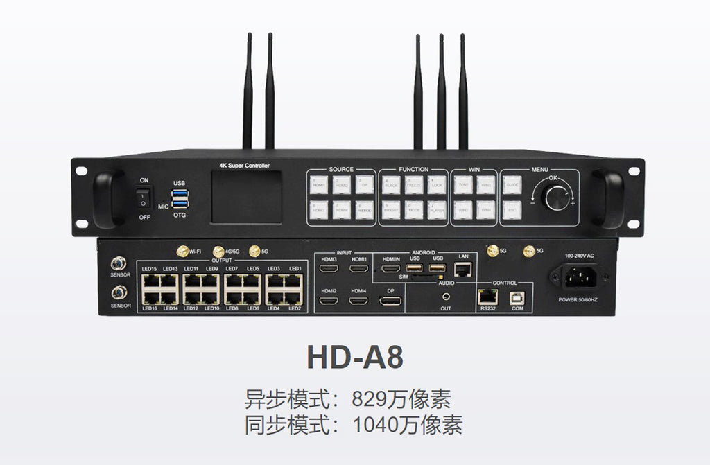 HUIDU HD-A8 Vollfarb-LED-Display 4K-Multimedia-Player