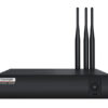 AX08 1 - LED Display Module, LED Screen Controller and LED Video Processor Black wireless router with three tall external antennas on top and a power button on the front panel