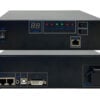 MTB200S - LED Display Module, LED Screen Controller and LED Video Processor Two black rack‑mount network devices stacked, showing a front panel with a numeric display and status LEDs; rear panel includes Port1/Port2, Audio, USB, DVI, LAN, and a power input.
