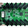 NV7512 1 - LED Display Module, LED Screen Controller and LED Video Processor Green development PCB with numerous black edge connectors arranged around the board
