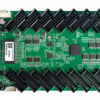 NV7516 1 - LED Display Module, LED Screen Controller and LED Video Processor Green development board with two rows of black edge connectors along the top and bottom, plus a metal module on the left for hardware prototyping.