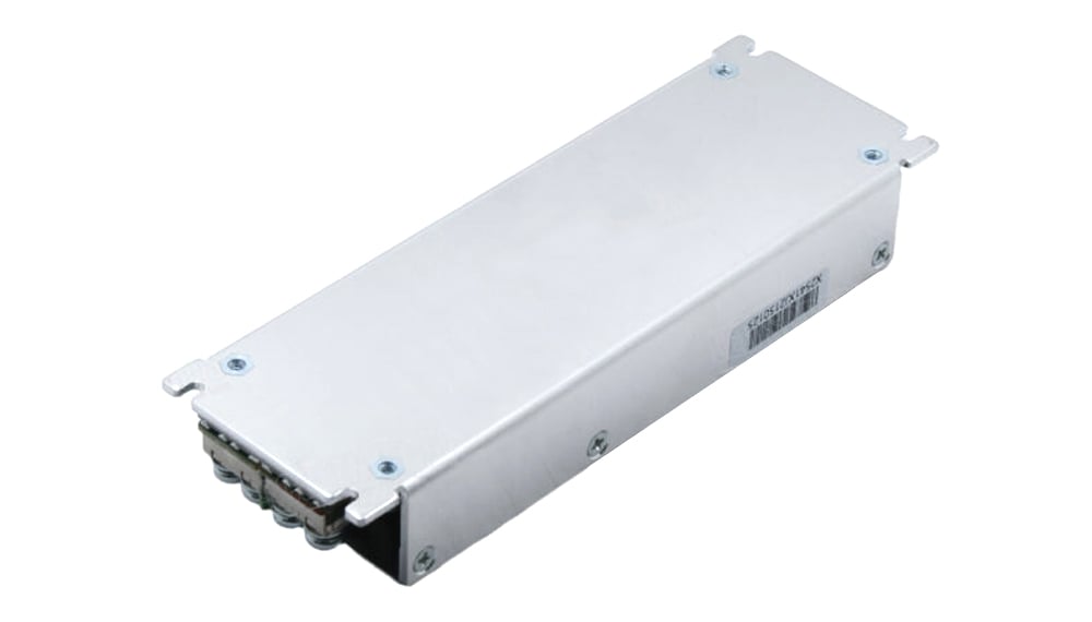 DNP300C-46 2 - LED Display Module, LED Screen Controller and LED Video Processor Slim silver metal electronic module with a multi-pin connector block at one end and mounting flanges for installation